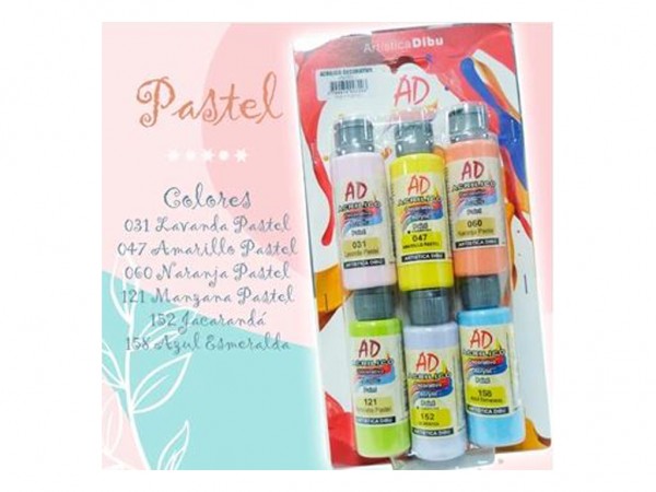 BLISTER AD ACRILICOS PASTELES 6x60ml