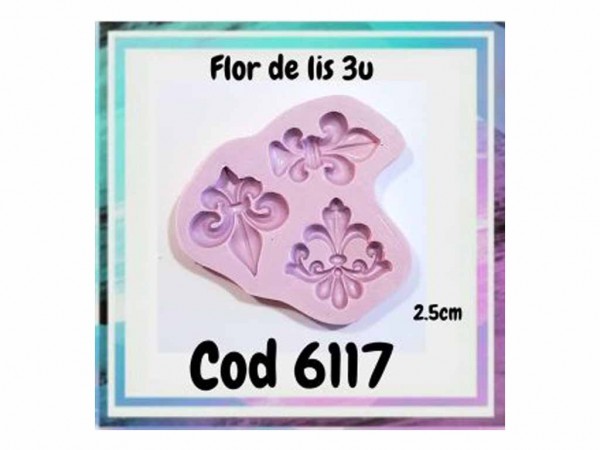MOLDES SILICONA FLOR LIS 3u 3cm