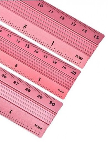 REGLA DE ALUMINIO PARA CORTE 30cm ROSA
