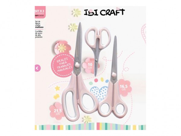 TIJERA SET X 3 IBI 21.5cm/ 16.5cm/ 10cm