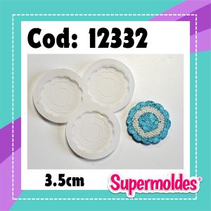 MOLDES SILICONA ESCARAPELAS BLONDA 3u 3.50cm diam 3mm