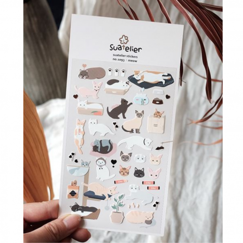 STICKER PVC 10x19cm CATS