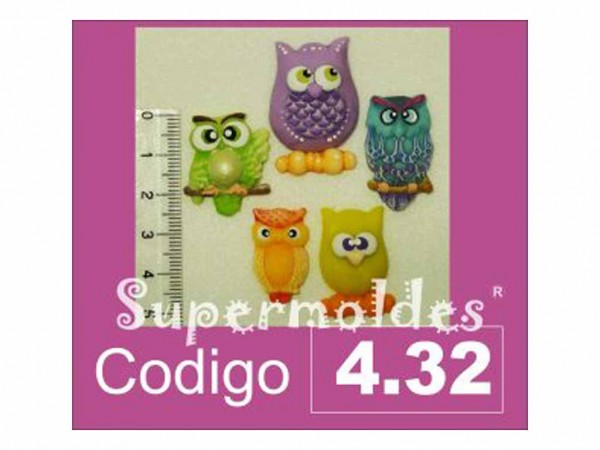 MOLDES SILICONA LECHUZAS 5 un 1,7 a 3 cm