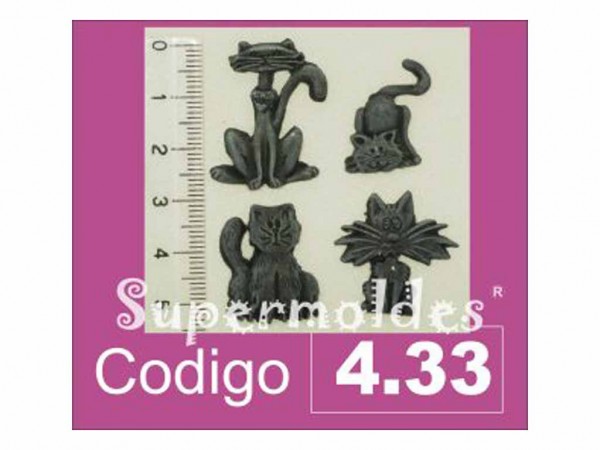 MOLDES SILICONA MINI GATO X 4 un 1.5 A 2