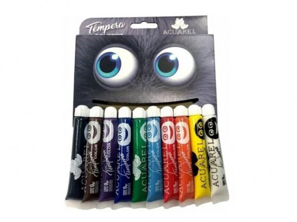 TEMPERAS ACUAREL KIT SURTIDO x10 unid 9g
