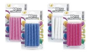 VELAS CUMPLE x10 BLANCAS (8.5x1cm)