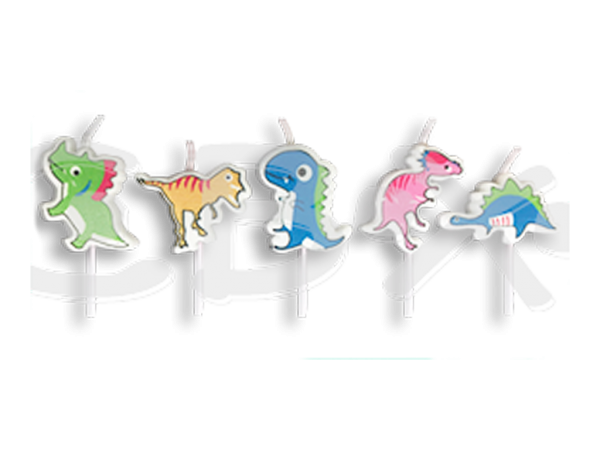 VELA INFANTIL X 5 UNID DINOS