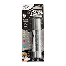 TEMPERAS SOLIDAS LAPIZ x2 6g BCO/NEGRO