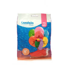 GLOBOS CANDELA 9" LISOS 50 unid SURTIDOS
