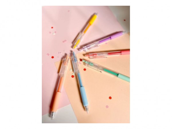 BOLIGRAFOS GEL RETRACTIL x6 PASTEL 0,7mm