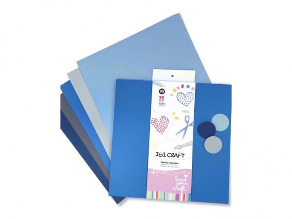 PAPEL SCRAP 30X30CM 160GRS 35 H AZUL