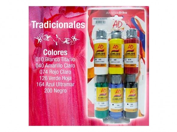 BLISTER AD ACRILICOS COMUNES 6x60ml