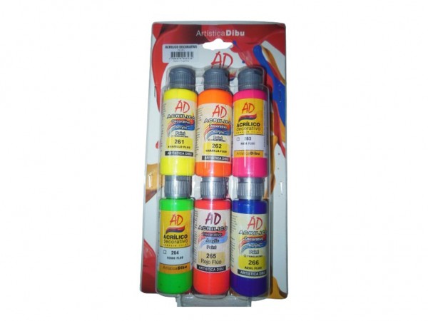 BLISTER AD ACRILICOS FLUO SURTIDO 6x60ml