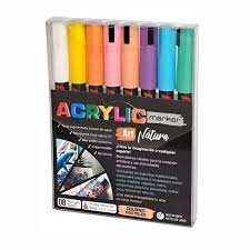 MARCADORES ACRILICOS P. FINA SET x8 PASTEL