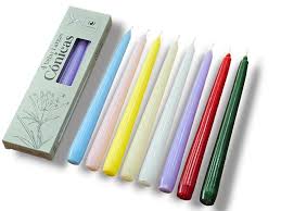 VELAS CONICAS 20cm x3 COLOR