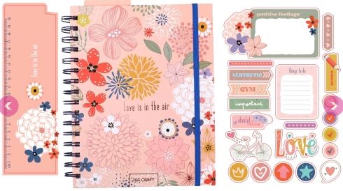 CUADERNO ESPIRAL150h + STICKERS + REGLA