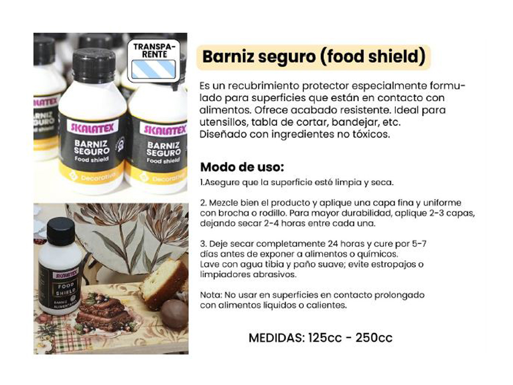 BARNIZ SEGURO APTO COMIDA x125cc