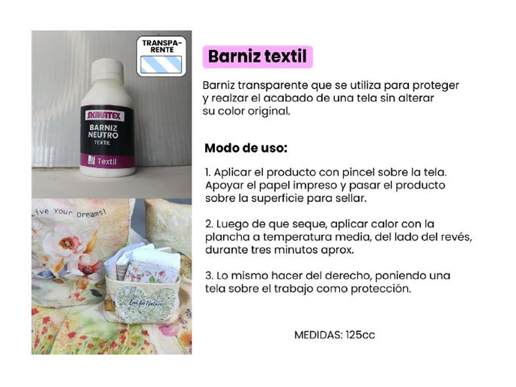 BARNIZ NEUTRO TEXTIL x125cc