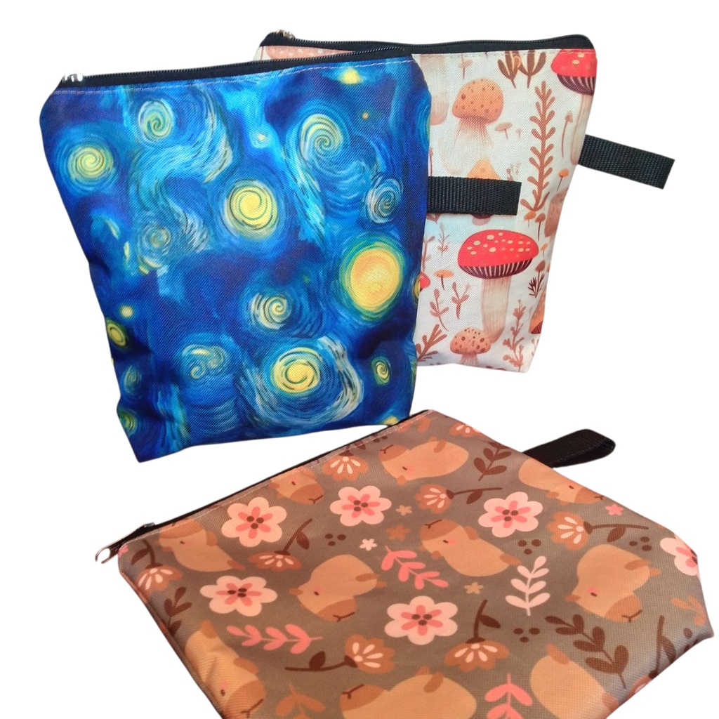 NECESER/CARTUCHERA C/CIERRE 22x22cm TELA CORDURA