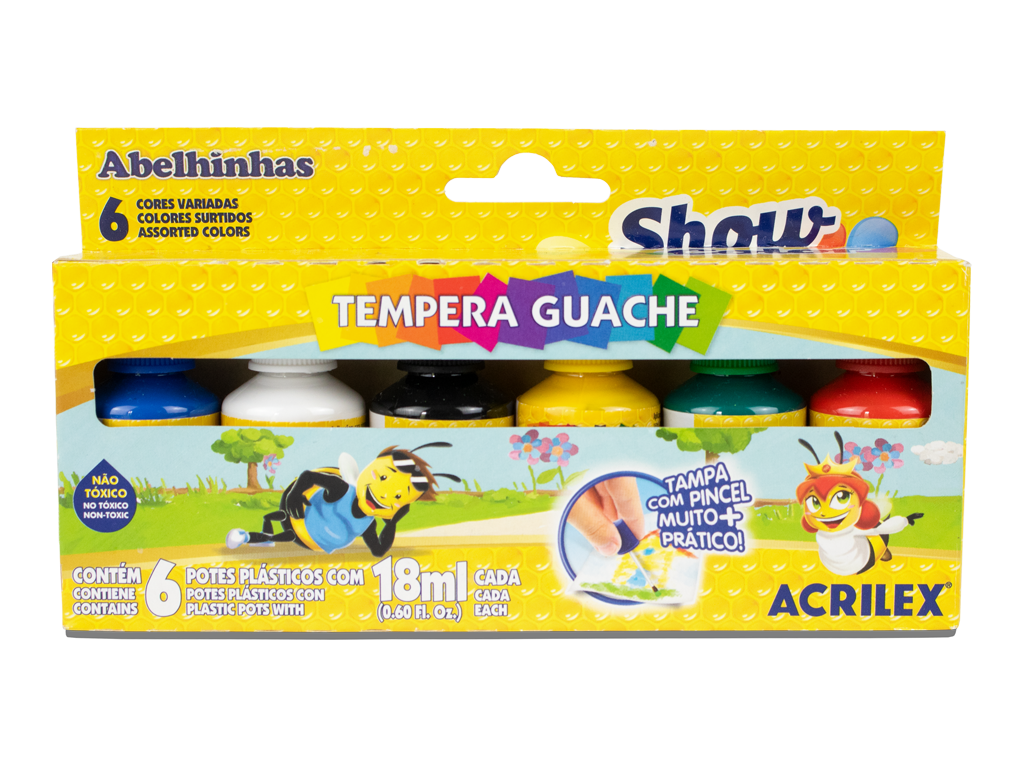 TEMPERAS SHOW COLOR PINCEL 6 COL 15 ml