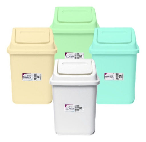 [1908000004] CESTO RESIDUOS CUADRADO 6Lts TAPA V/V