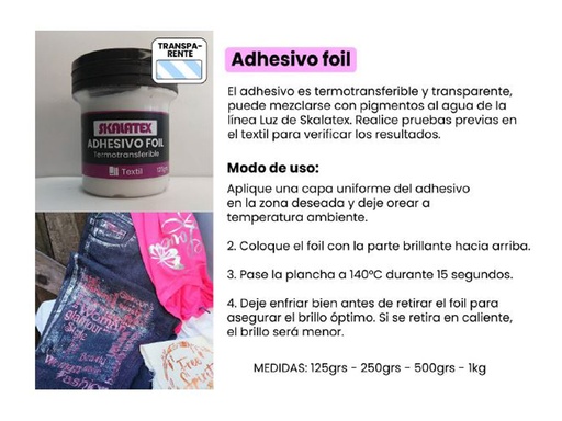 [SK004] ADHESIVO FOIL 125g termotransferible