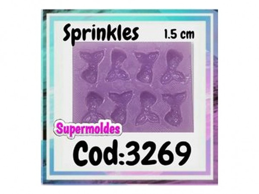 [3269] MOLDES SILICONA SPRINKLES COLA SIRENA X8un
