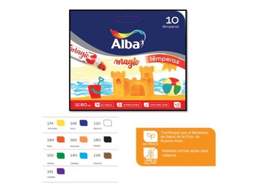 [TA M/10] TEMPERAS ALBAMAGIC SURTIDOS x10und