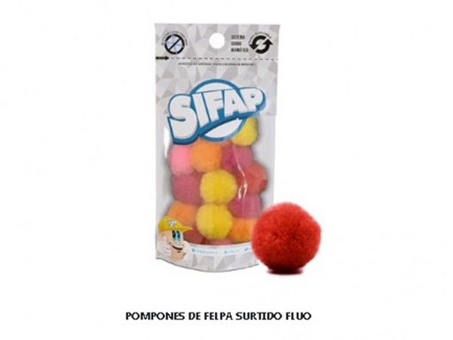 [5017] POMPON SURTIDO FLUO 20mm x20UNID
