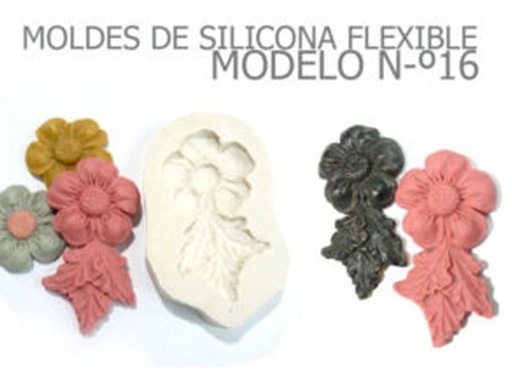 [MSC076] MOLDES SILICONA FLOR TRES HOJAS