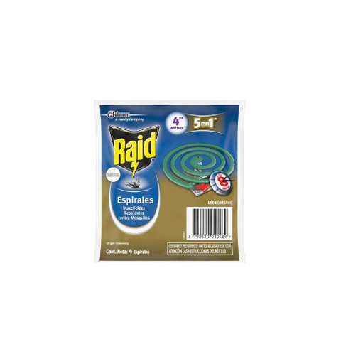 [J934] RAID ESPIRAL VERDE x4 unid SOBRE