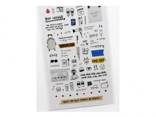 [65210] STICKER PVC 10x19cm TRAVEL NOTE