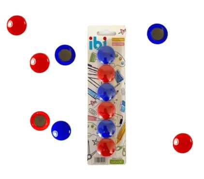 [685090] IMANES REDONDOS 1" 25mm x6 COLORES SURTIDOS