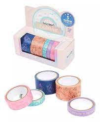 [55778] WASHI TAPE BOX 5 ROLLOS 4mt c/u COLECCION ASTROL