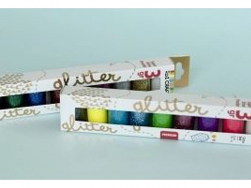 [657202] GLITTER SET 9 COLORES 3g C/U PASTELES