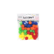 [655983] POMPONES 20mm 50pcs COLORES BASICOS