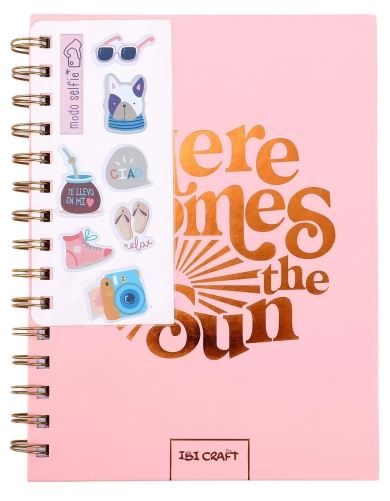 [115120] CUADERNO ESPIRAL SPIRIT 80h+STICKERS 3D (SUN)